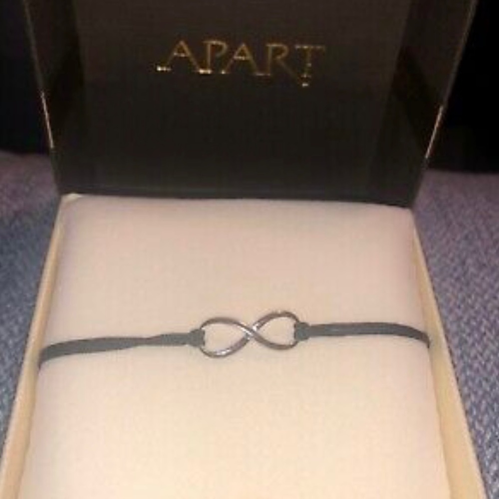 APART Infinity Bracelet Silver & Black From Europe